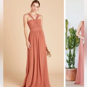 BIRDY GREY TERRACOTTA, large, “Grace” style chiffon dress.